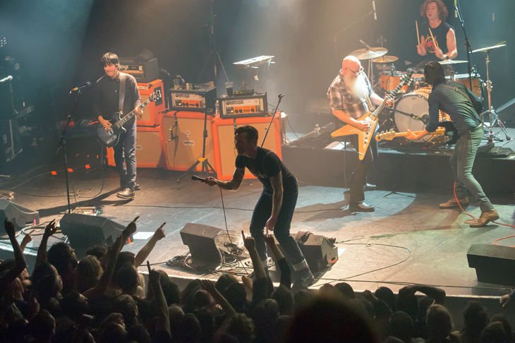 Eagles of Death Metal performing at the Bataclan theatre in 2015 a few moments before the attack by Islamic terrorists. Photo: AFP / Marion Ruszniewski / Getty Images
