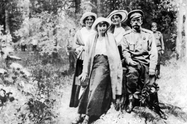 The Tsar and his daughters (from left, Maria, Anastasia and Olga) under guard in Siberia a few days before their murder