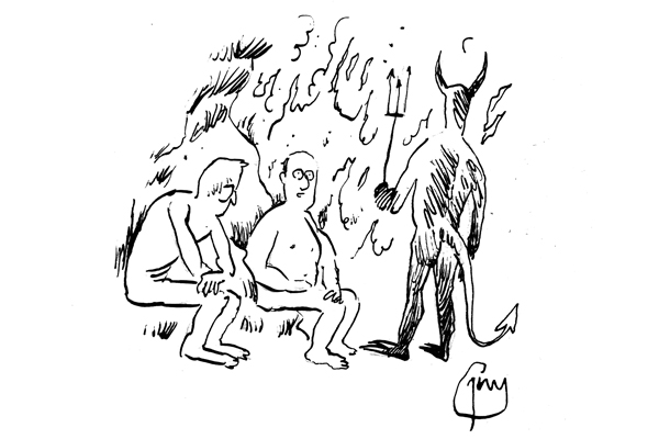 ‘On the plus side at least it’s a bit cooler down here.’