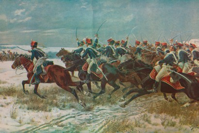 'The Charge of the 10th Hussars at Benevente (Corunna Campaign), 1809', c1915 (1928)