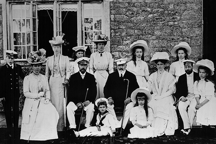 Three generations and two royal families sit for a family portrait at Cowes in 1909. The portly Edward VII (centre) is flanked by the Tsar and Tsarina