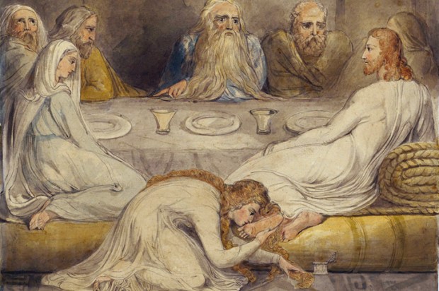 Mary Magdalene washing Christ’s feet by William Blake, c.1805