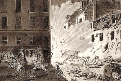 The assassination attempt on Napoleon, in the Rue Saint-Nicaise, Christmas Eve 1800