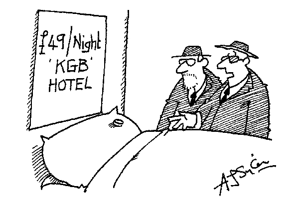 ‘There’s a Novichokolate on the pillow.’