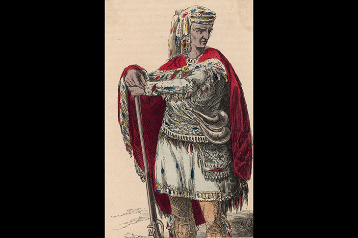 Wampanoag chief Metacomet (c.1639 - 1676) who, after years of tolerating the colonists in Massachusetts, finally rebelled against their continued encroachment upon his lands, in what became known as King Philip's War (he was called King Philip by the settlers)