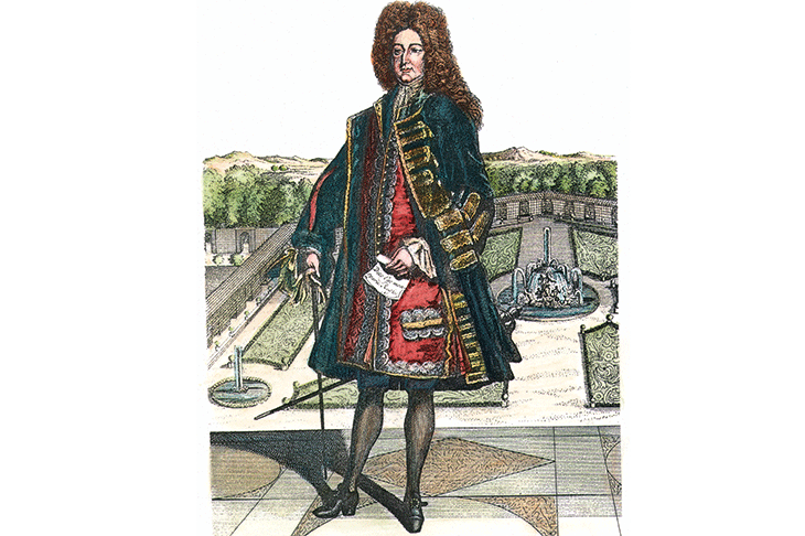 Engraving of John Law in 1720, at the height of his power: adviser to the king of France and controller-general of finance