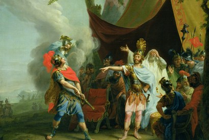 ‘Achilles has a dispute with Agamemnon [following Briseis being taken away, and Achilles refusing to fight until she is returned]’, J.H. Tischbein, 1776, oil on canvas. (Bridgeman Images)