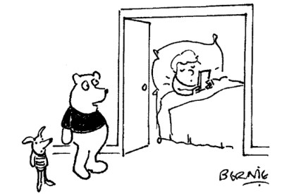 ‘Hush, hush, lower your tone,Christopher Robin is checking his phone.’