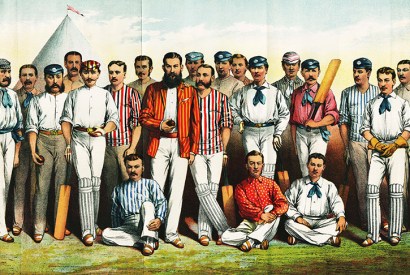 Famous cricketers of the 1880s include James Lilywhite (far left) and W.G. Grace (centre). Credit: Getty Images