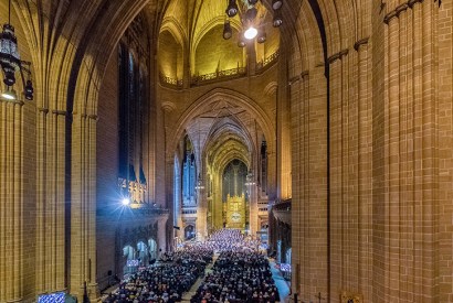 RLPO and the NDR Radiophilharmonie performing Britten's War Requiem in Liverpool Cathedral. Photo: Liverpool Philharmonic / Mark McNulty