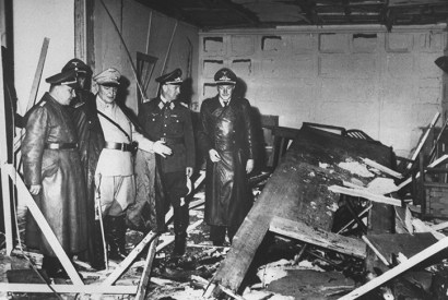 Senior Nazis inspect the wreckage of the Wolf’s Lair after the failed Stauffenberg plot, July 1944.