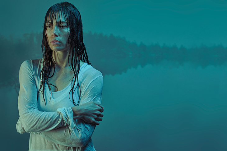 Jessica Biel as Cora Tannetti. [Photo: BBC / Iron Ocean / Universal Cable Productions LLC]