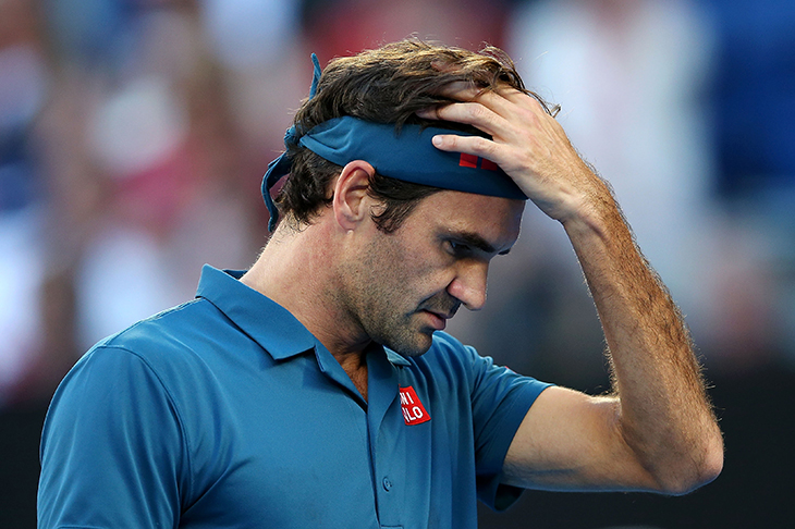 Roger Federer during his fourth round match against Stefanos Tsitsipas in the 2019 Australian Credit: photo by Jack Thomas/Getty Images