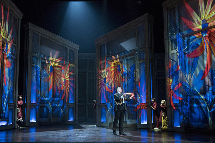 Kang Wang as Tamino in Opera North's new Magic Flute. Photo: Alastair Muir