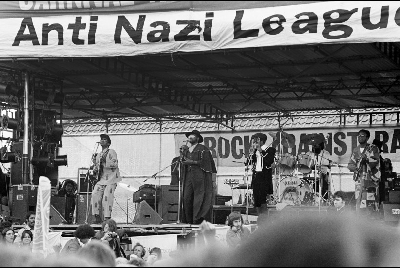Steel Pulse perform at a concert organised by Rock Against Racism and the Anti-Nazi League at Victoria Park, Hackney in 1978.