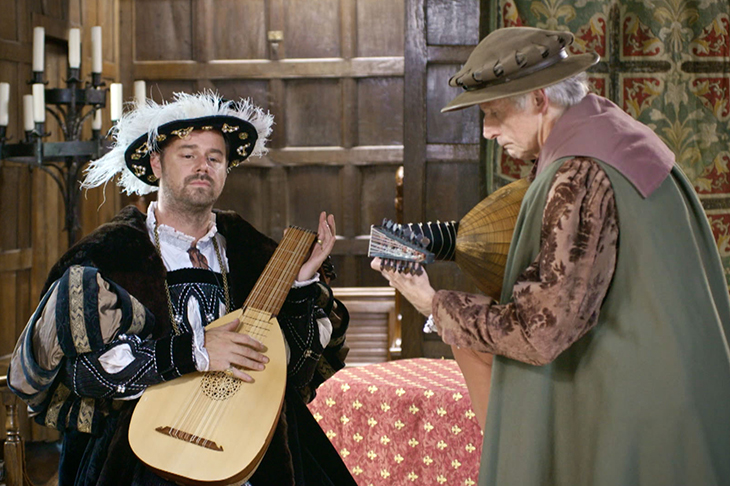 Danny Dyer trying to keep a straight face in his latest bizarre TV outing. Photo: BBC / Wall to Wall Media