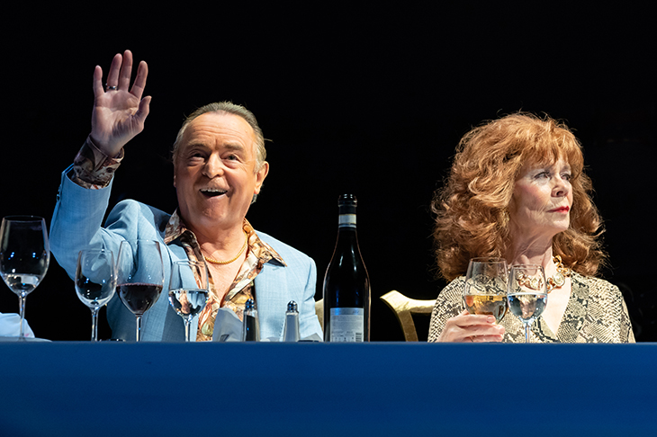 Ron Cook and Celia Imrie – who steals the show in Party Time – in Pinter Six. Photo: Marc Brenner