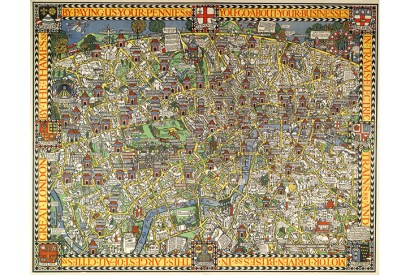 ‘Wonderground Map of London Town’, 1914, by Max Gill