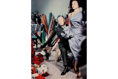 Scourge of puritans: Christian Dior with model Sylvie, c.1948