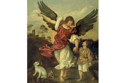 Tobias and the angel, attributed to Titian