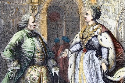 The outcome of Diderot’s discussions with Catherine was that she largely ignored his advice. Engraving from François Guizot’s Histoire de la France