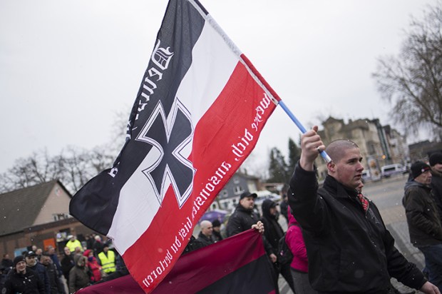 Demonstration of right-wing ‘patriots’ in Lower Saxony, 2019. Credit: Rex Features