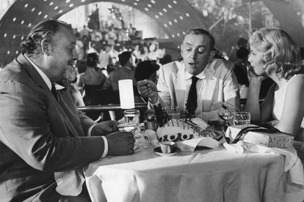 At the Tropicana nightclub: Dr Hasselbacher and Wormald celebrate with Milly on her 17th birthday. A scene from Carol Reed’s film of Our Man in Havana with Burl Ives, Alec Guinness and Jo Morrow