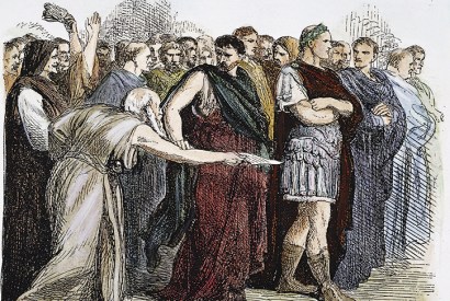 Brutus’s betrayal is a tragic inevitability. The soothsayer warns Julius Caesar to ‘Beware the Ides of March’, in a 19th-century wood engraving by Sir John Gilbert