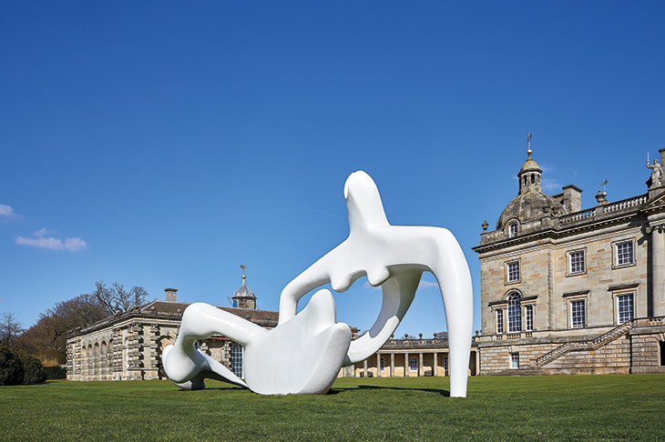 Moore’s art has never looked more in context than it does here, undulating in the spring sunshine with Palladian architecture on one side and vistas of greenery on the other: ‘Large Reclining Figure’, 1984