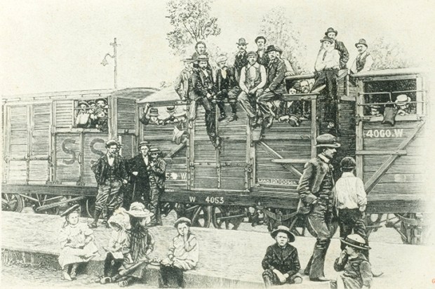 Boer refugees were herded by the British into cattle trucks to be shunted into concentration camps at Bloemfontein in 1901. Credit: Alamy Stock Photo