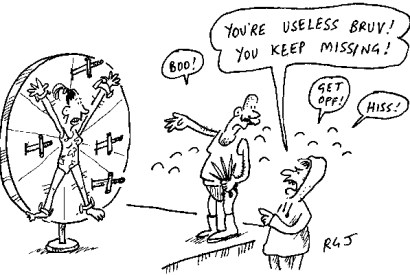 When knife-throwing acts come to London