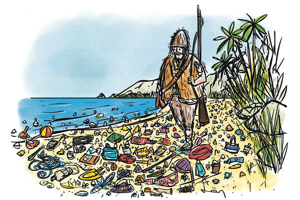 Robinson Crusoe gave up all hope of ever seeing another human footprint again