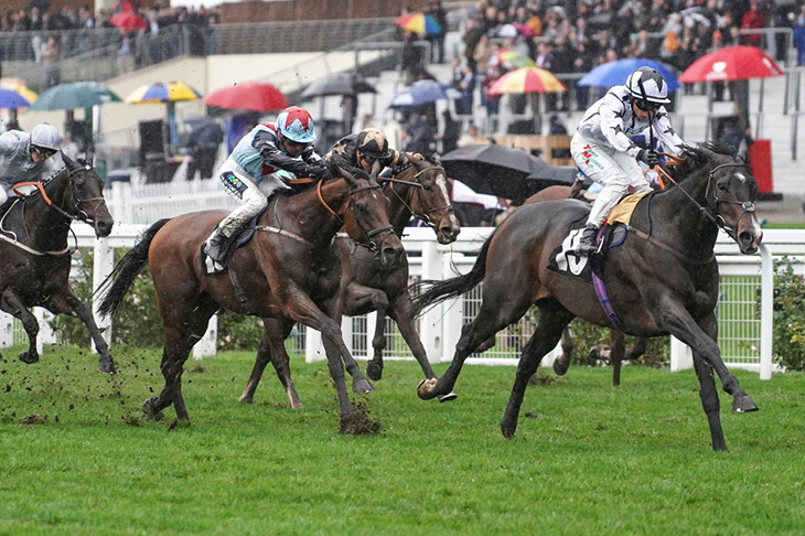 Rising star Nicola Currie riding Raising Sand to victory at Ascot Credit: Alan Crowhurst / Stringer / Getty Images