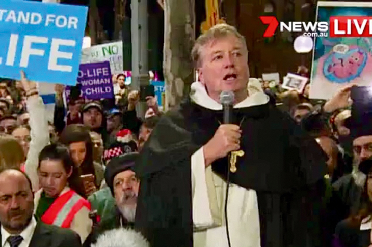 The Speccie’s ‘Daughter slaughter’ cover was widely seen at recent demonstrations outside the NSW parliament