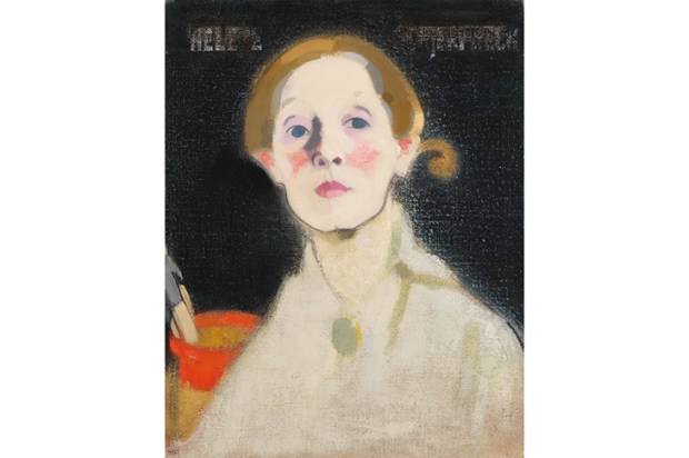 ‘Self-Portrait, Black Background’ (1915): an entire room in the RA exhibition is devoted to Schjerfbeck’s examination of herself