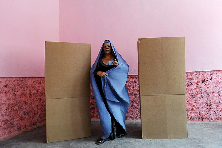 An Afghan voter at a polling station in Herat in 2014. Image: AFP / Aref Karimi / Getty Images