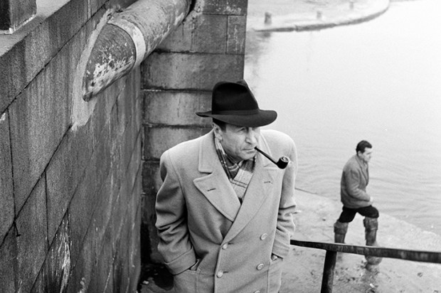 Georges Simenon, photographed in the Navigli district of Milan in the 1950s
