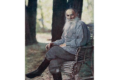 The only known colour photograph of Tolstoy — taken at Yasnaya Polyana in 1908 by Sergey Prokudin-Gorsky