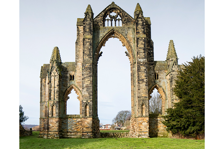 Grimly magnificent: the east end of the priory