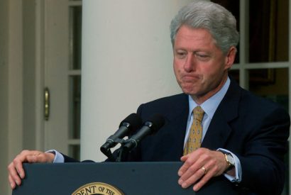 President Bill Clinton speaks in the Rose Garden, May 24, 2000 in Washington, D.C. after the China trade vote in Congress.