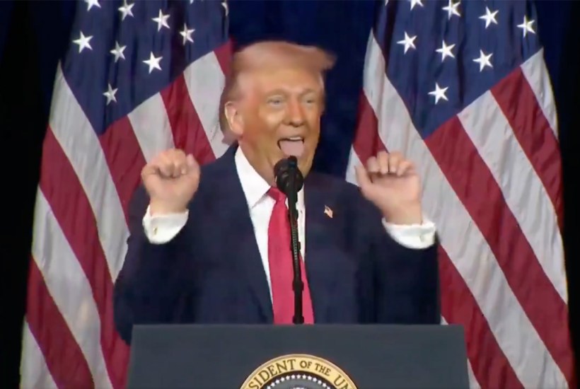 donald trump trans weightlifter impression