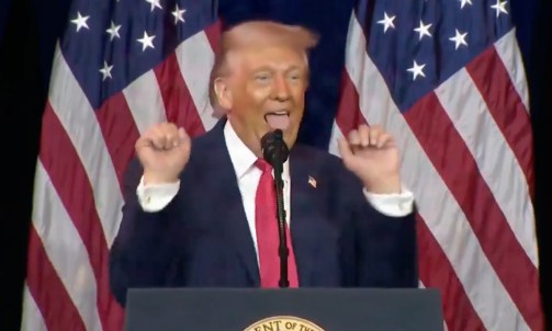 donald trump trans weightlifter impression