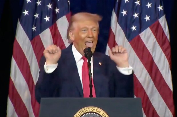 donald trump trans weightlifter impression
