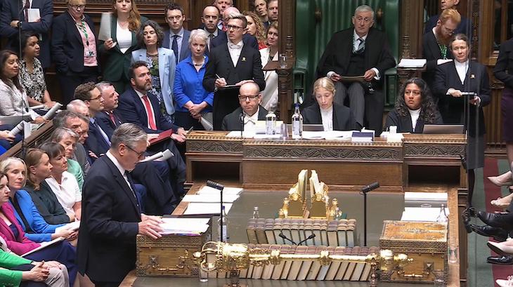 Keir Starmer's biggest problem was always right behind him at PMQs